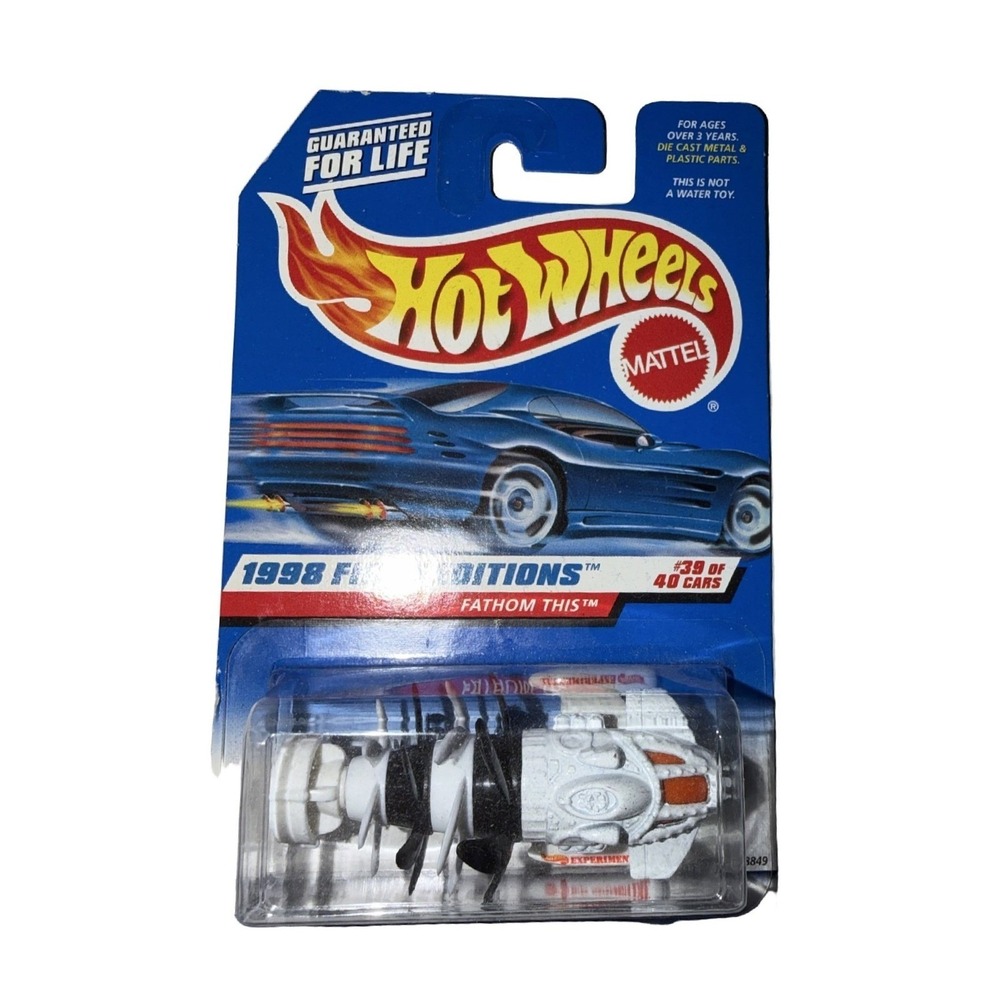 Hot Wheels 1998 First Editions Fathom This White Submarine Collector 682 #39/40